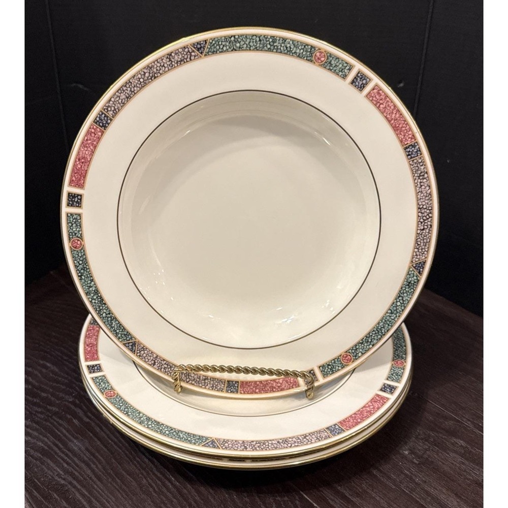 Pfaltzgraff Cabouchon Rimmed Soup Bowl Bowls Set Of 3 USA Vintage 90S Retro